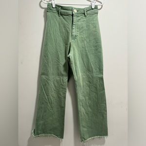 green zara jeans